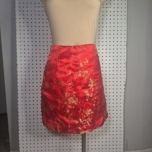 Twik Red Floral Mini Skirt